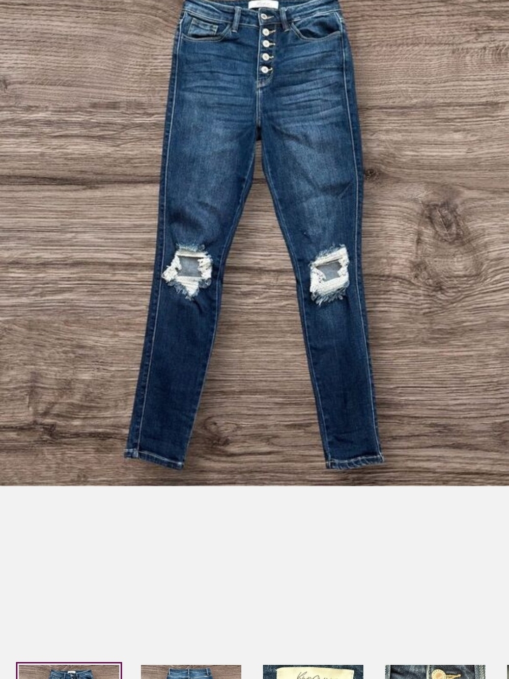 KanCan Dark Blue High-Rise Distressed Ankle Jeans New Size 27